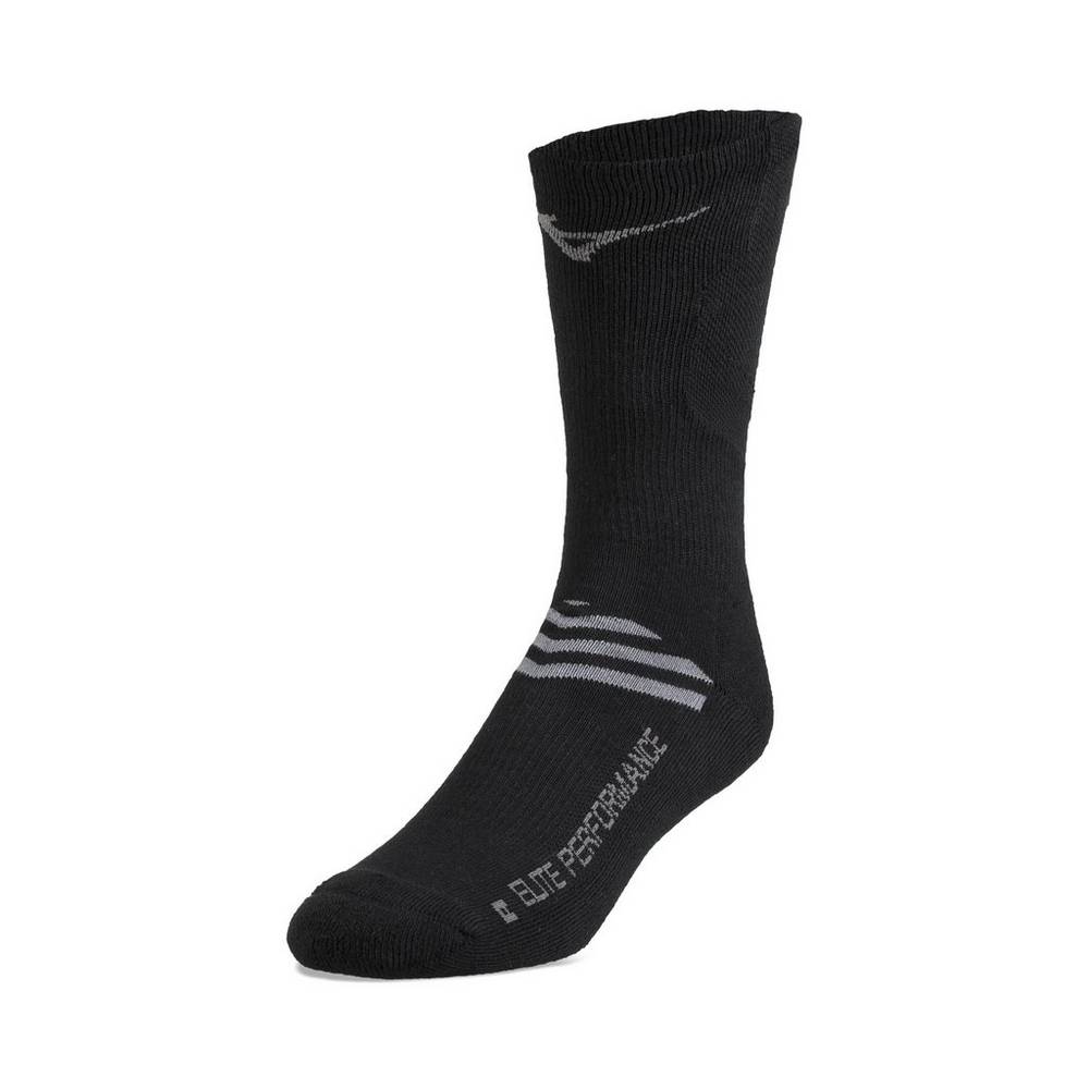 Panske Volejbalove Ponozky Mizuno RUNBIRD® Crew Čierne Vypredaj ENGC36871
